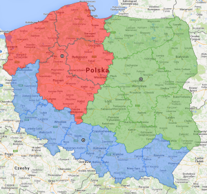 Polska - mapa regionalizacji